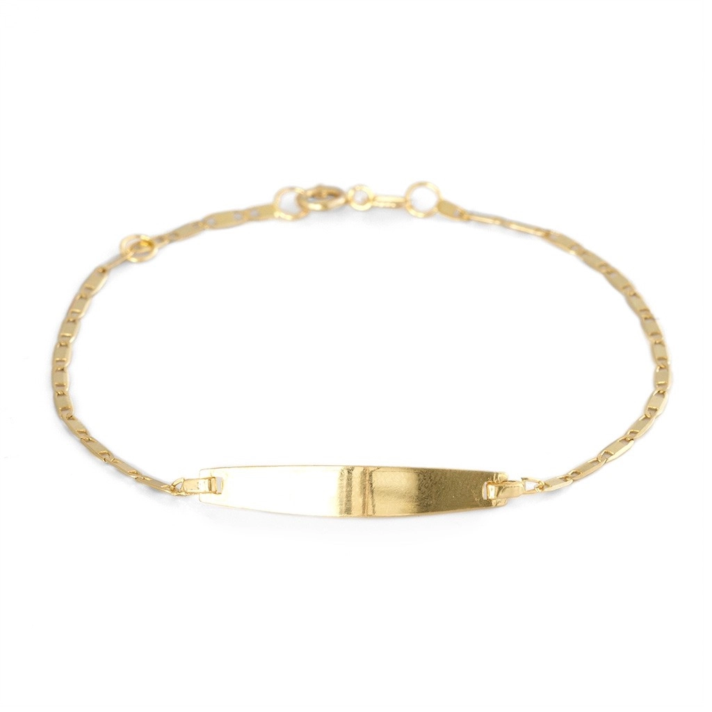 Pulseira em Ouro 18k Baby Gold com Placa