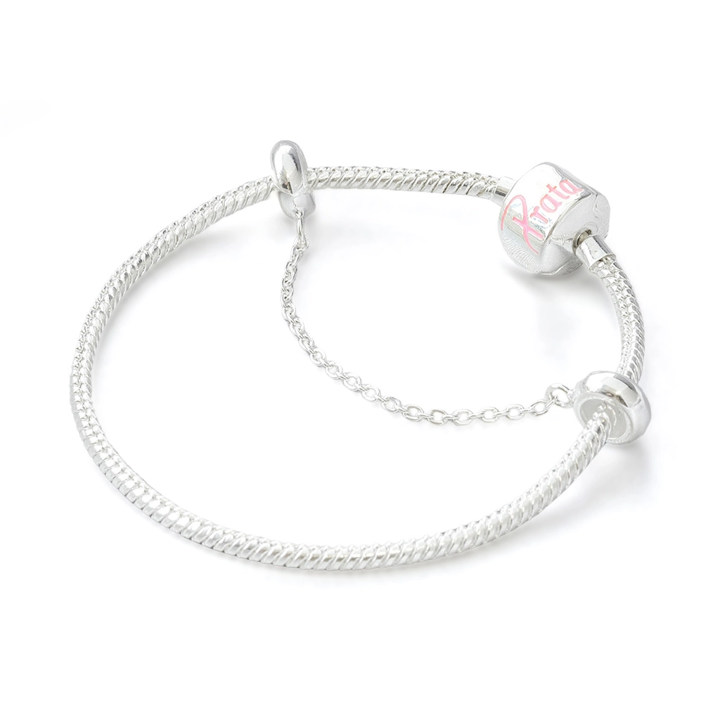 Pulseira Prata Leve Symbol Infantil com Trava em 15 cm